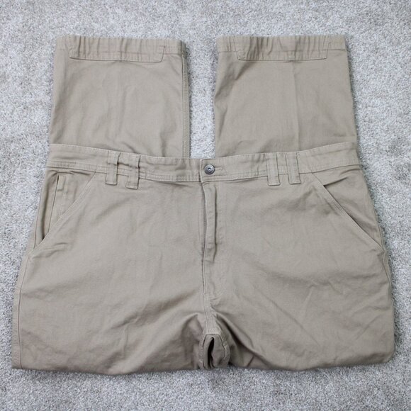 Duluth Pants Mens 44x28 Beige DuluthFlex Fire Hose Relaxed Fit Foreman Stretch - Picture 1 of 12